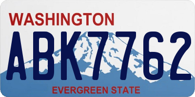 WA license plate ABK7762