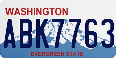 WA license plate ABK7763