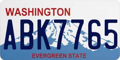 WA license plate ABK7765