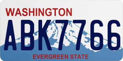 WA license plate ABK7766