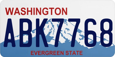 WA license plate ABK7768