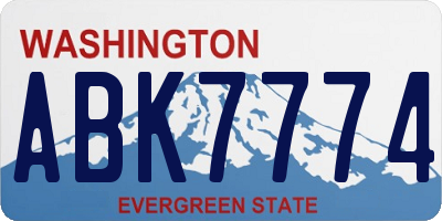 WA license plate ABK7774