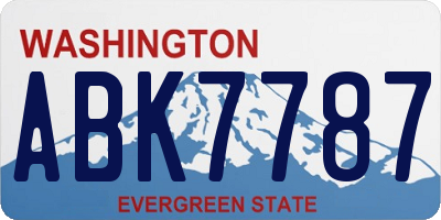 WA license plate ABK7787