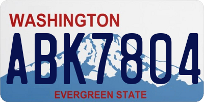 WA license plate ABK7804
