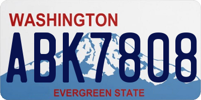 WA license plate ABK7808