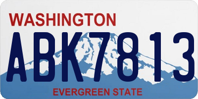 WA license plate ABK7813