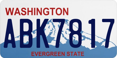 WA license plate ABK7817