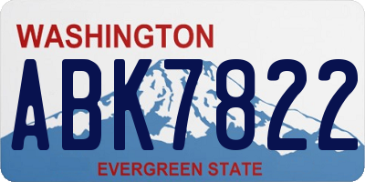 WA license plate ABK7822