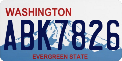 WA license plate ABK7826