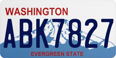 WA license plate ABK7827