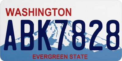 WA license plate ABK7828