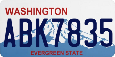 WA license plate ABK7835
