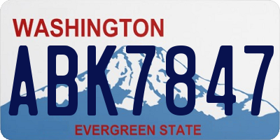 WA license plate ABK7847