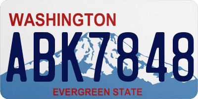 WA license plate ABK7848