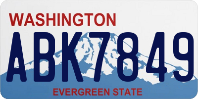 WA license plate ABK7849