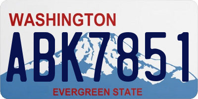 WA license plate ABK7851