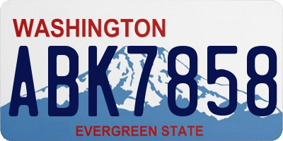 WA license plate ABK7858