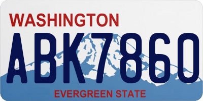 WA license plate ABK7860