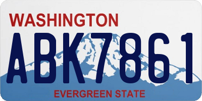 WA license plate ABK7861