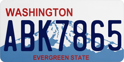 WA license plate ABK7865