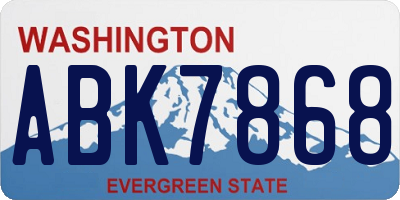 WA license plate ABK7868