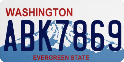 WA license plate ABK7869