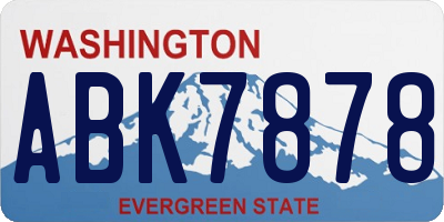 WA license plate ABK7878