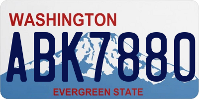 WA license plate ABK7880
