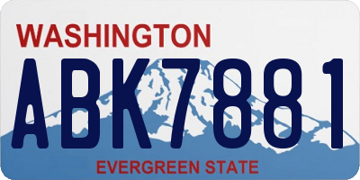 WA license plate ABK7881