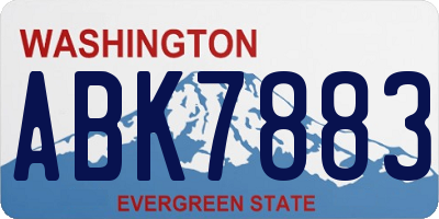 WA license plate ABK7883