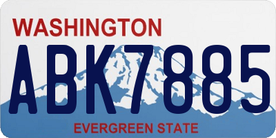WA license plate ABK7885