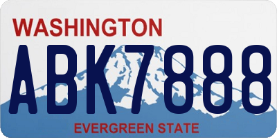 WA license plate ABK7888