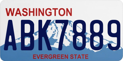 WA license plate ABK7889
