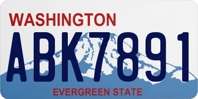 WA license plate ABK7891