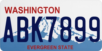 WA license plate ABK7899