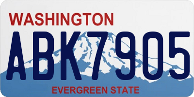 WA license plate ABK7905