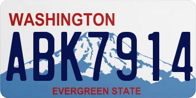WA license plate ABK7914