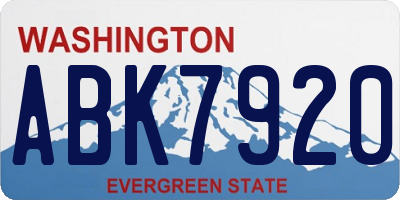 WA license plate ABK7920