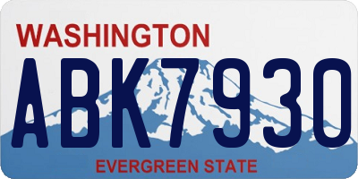 WA license plate ABK7930