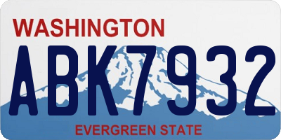 WA license plate ABK7932