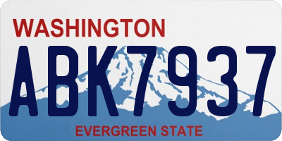 WA license plate ABK7937