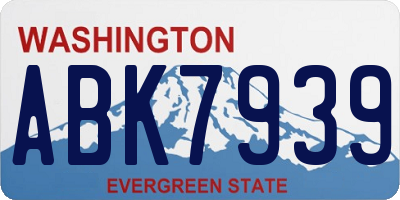 WA license plate ABK7939