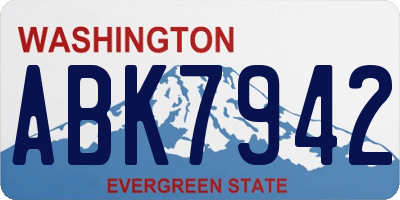 WA license plate ABK7942