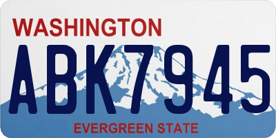 WA license plate ABK7945