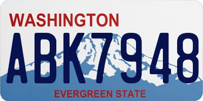 WA license plate ABK7948