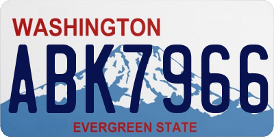 WA license plate ABK7966