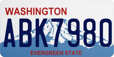 WA license plate ABK7980