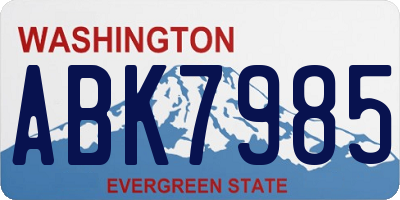 WA license plate ABK7985