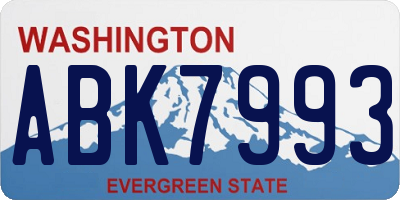 WA license plate ABK7993