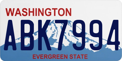 WA license plate ABK7994